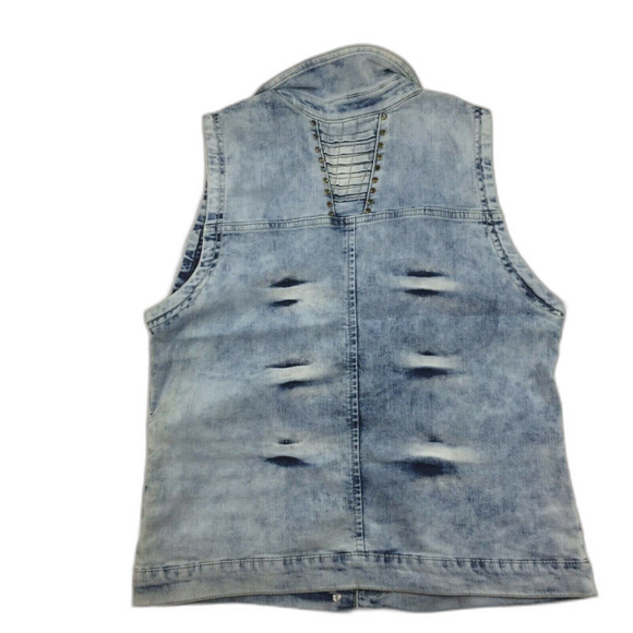 Denim Embellished Vest Women's made in Colombia Size 14 Col / L USA      ‎     4 - Picture 4 of 8